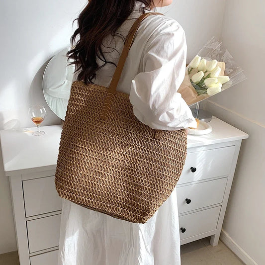 Borsa da spaiggia in Paglia Boho