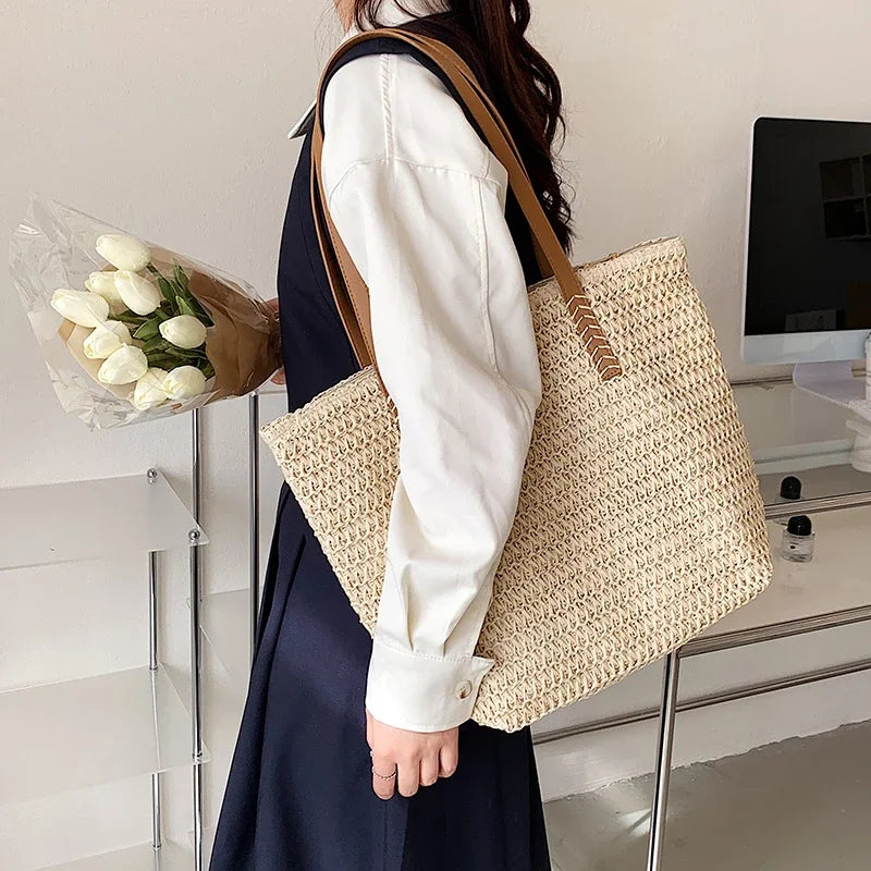 Borsa da spaiggia in Paglia Boho