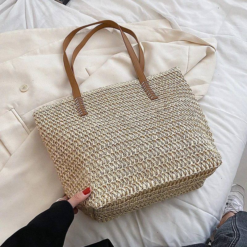 Borsa da spaiggia in Paglia Boho