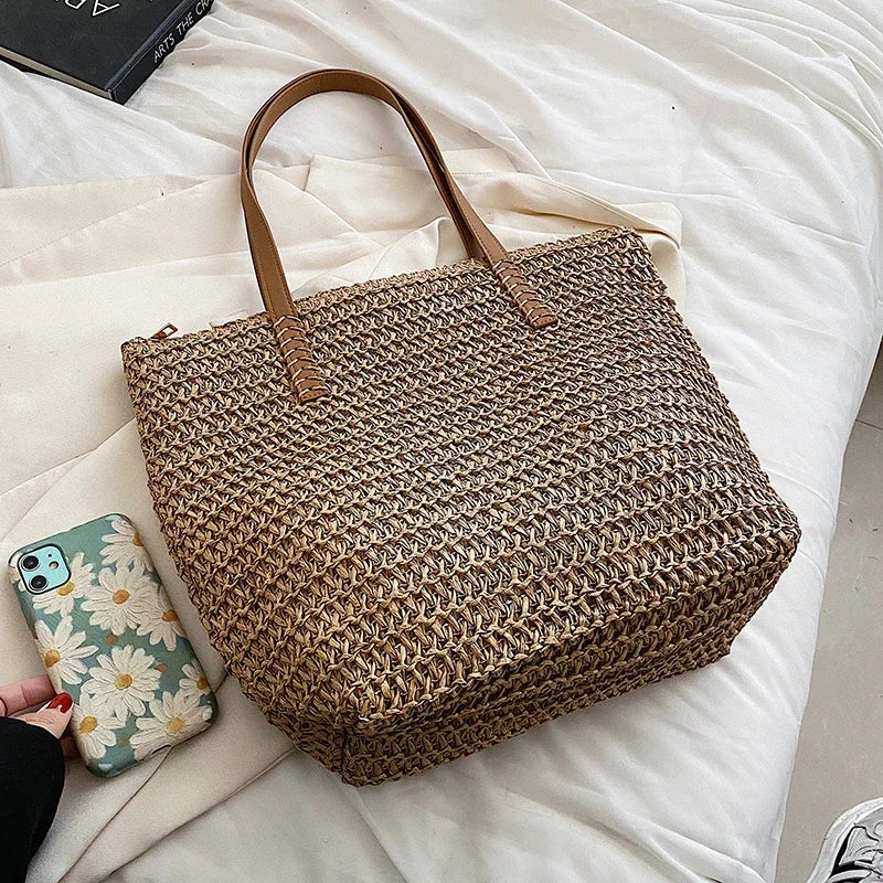 Borsa da spaiggia in Paglia Boho