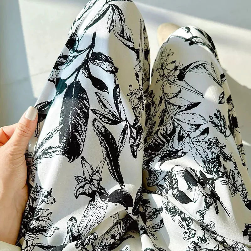 Pantaloni Pigiama Larghi Stampati Vintage