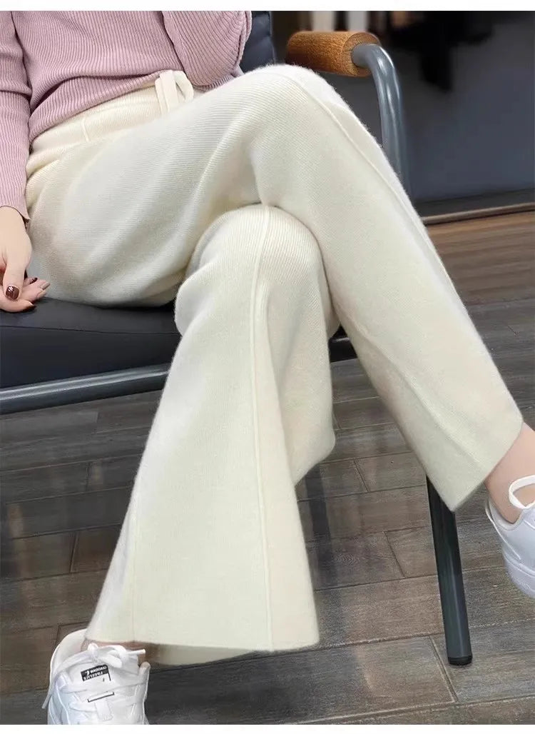 Pantaloni in Maglia Plissettati Larghi