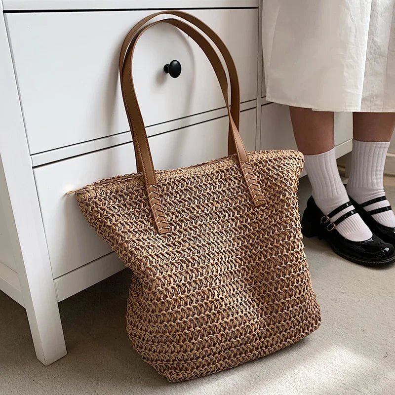 Borsa da spaiggia in Paglia Boho