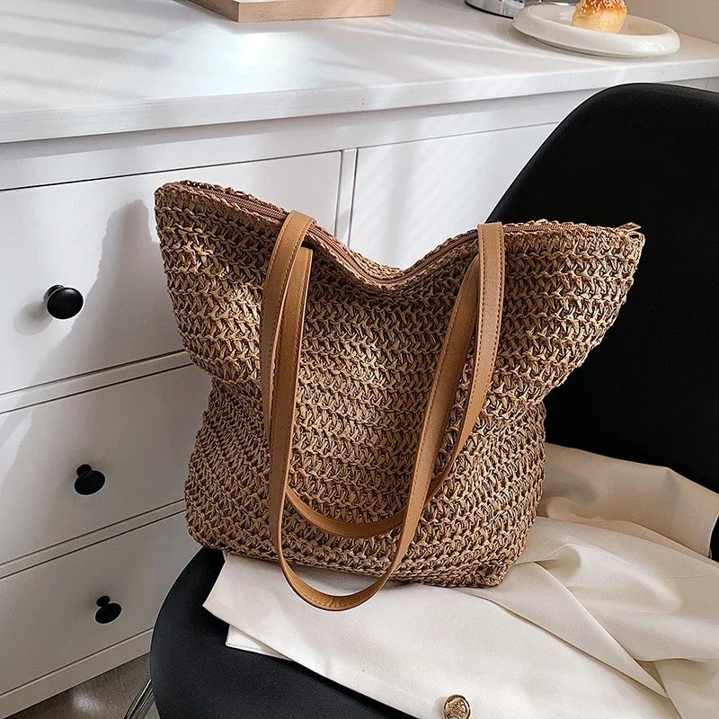 Borsa da spaiggia in Paglia Boho
