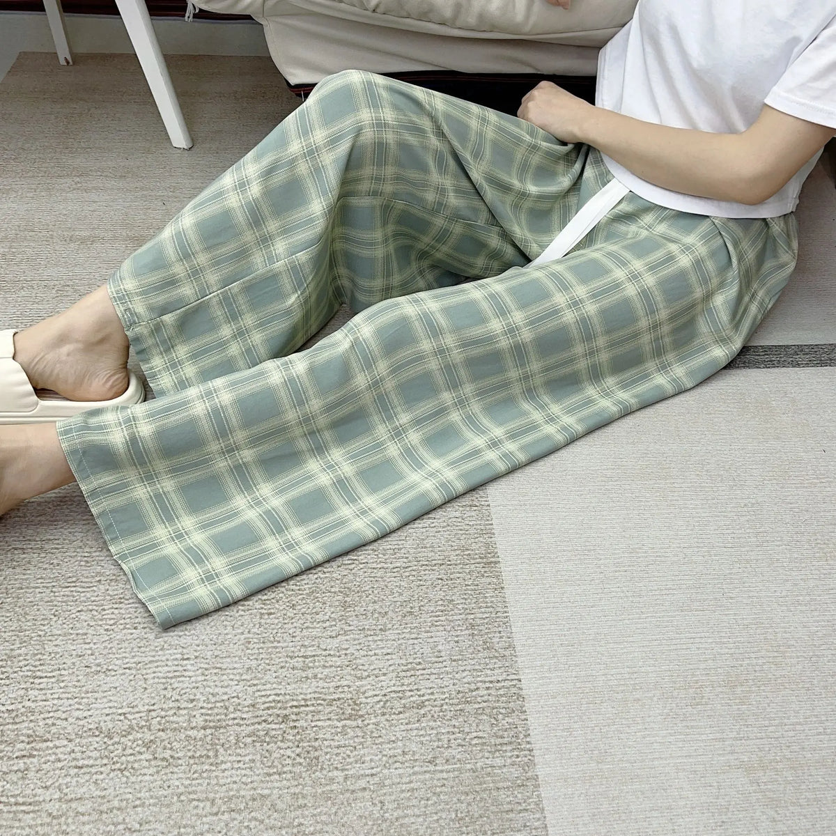 Pantaloni Pigiama Larghi Stampati Vintage